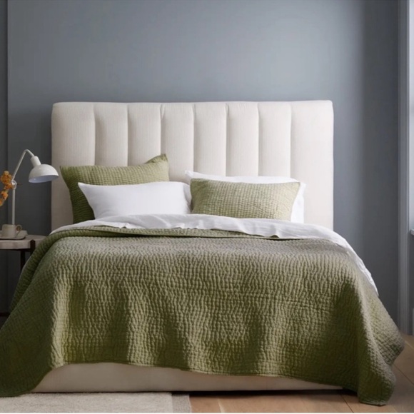 NWOT QUINCE European Linen Cotton Stitch Quilt King/Cal King Olive 5195 - Picture 3 of 9